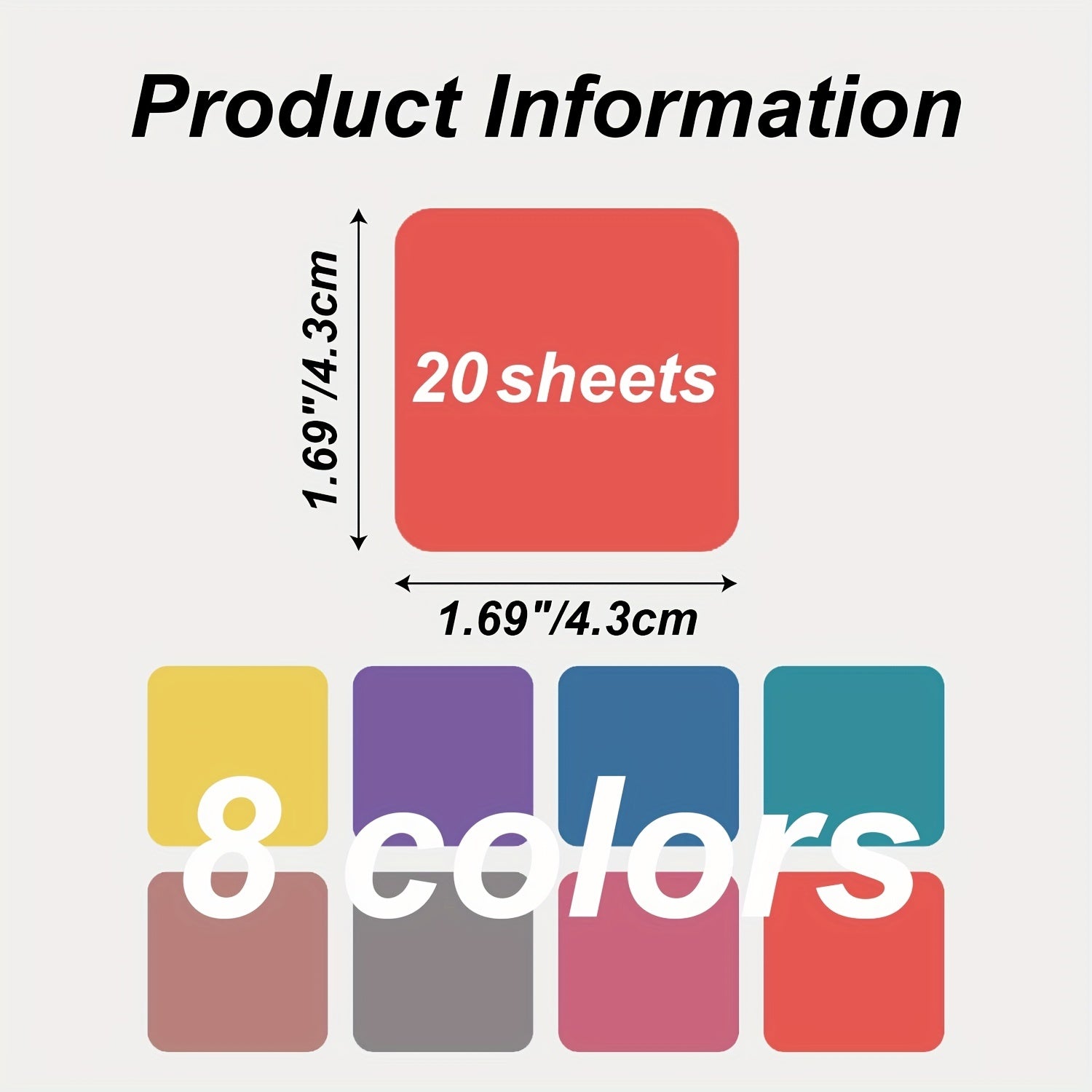 160 Sheets 8 Colors Waterproof Transparent Sticky Notes