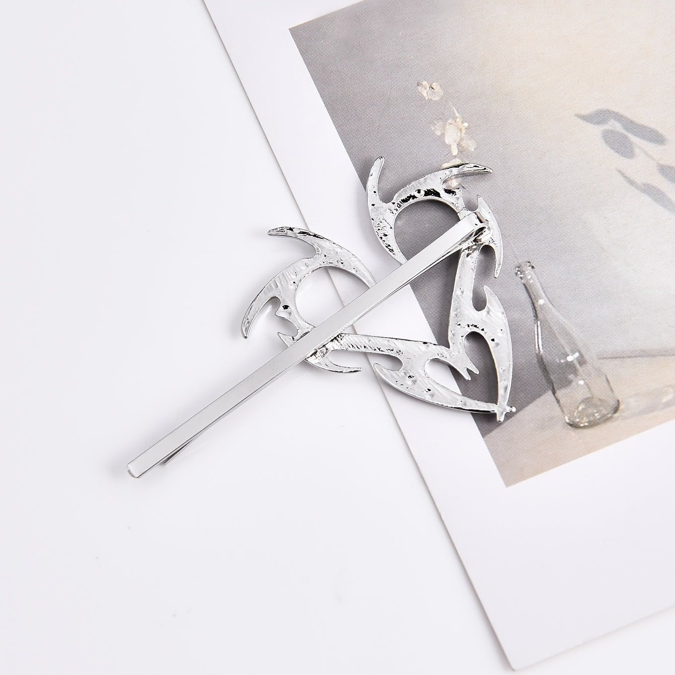 Dragon Dart Hair Clip Cyber Punk Y2K Metal Silver Barrette Hair Accessory