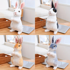 2 Pack Upright Rabbit Plushies 9 4in Assorted Colors Polyester