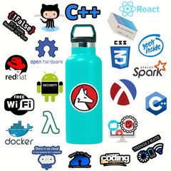 50pcs Reusable Vinyl Cartoon Programmer Sticker Pack for Tech Enthusiasts