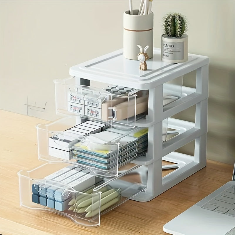 Drawer Type Cosmetic Stationery Storage Rack Plastic Makeup Organizer