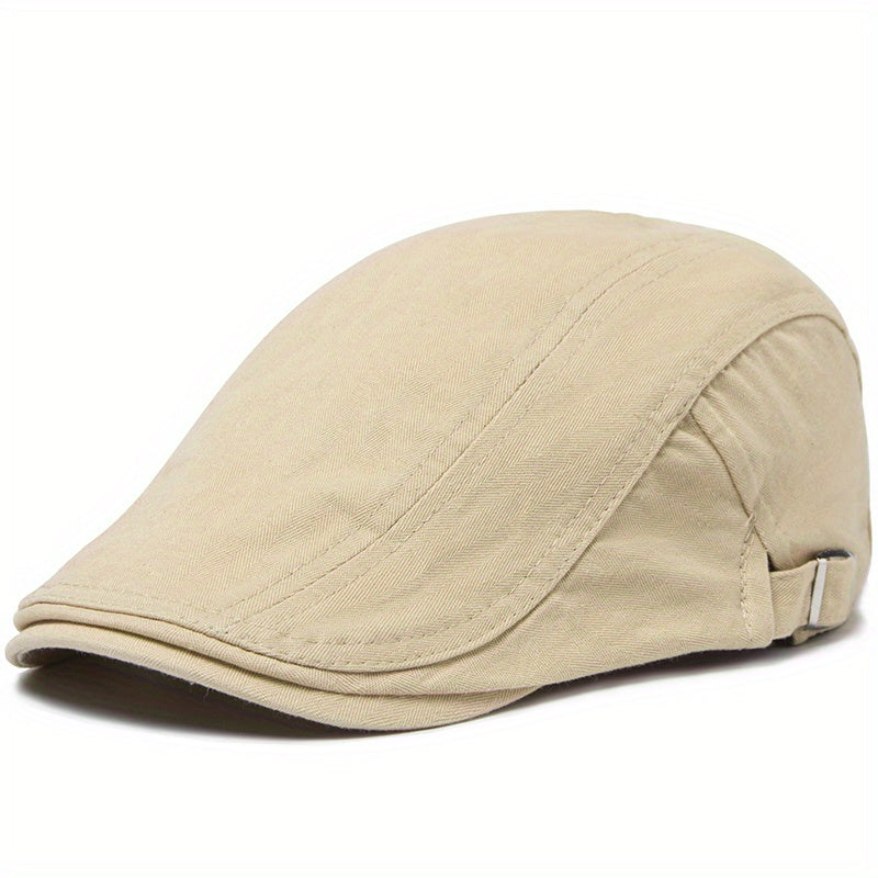 Solid Men's Casual Beret Vintage Visor Cap For Men