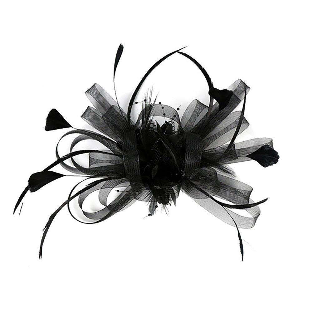 Feather Mesh Fascinator Wedding Cocktail Headdress
