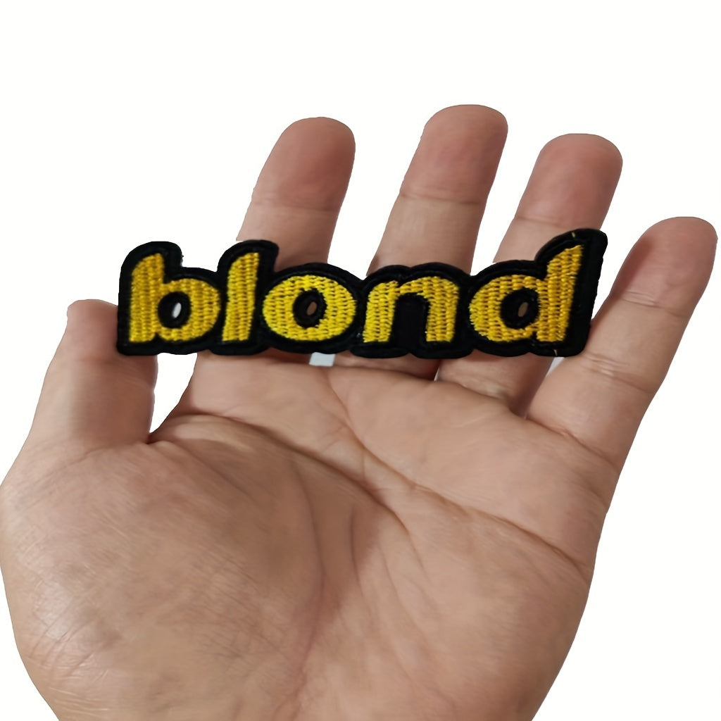 Blond Patches Pink Letters Sticker Embroidered Patch Arts Sewing Repair