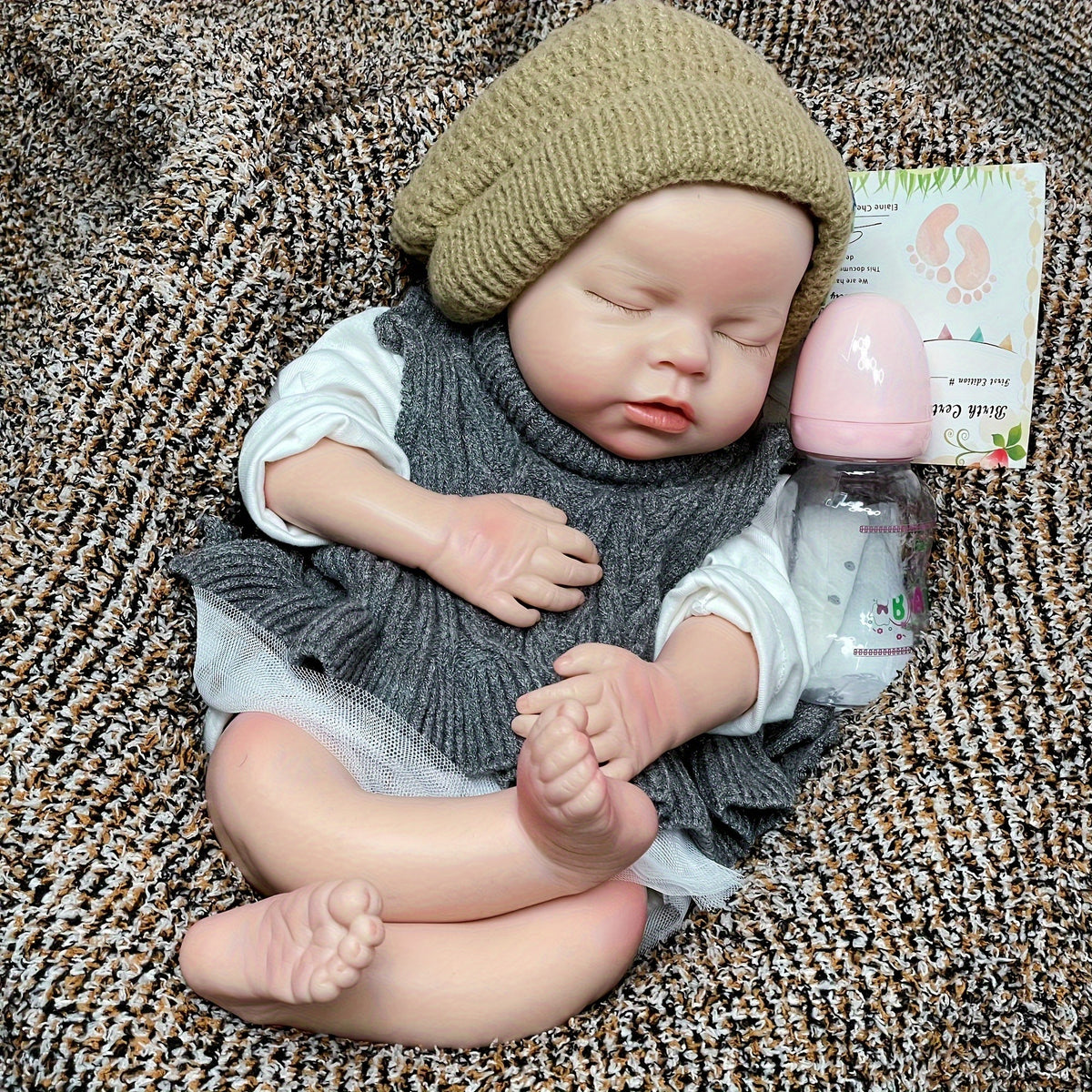 20Inch Reborn Dolls Open Mouth Realistic Full Body Silicone Bebe Washable