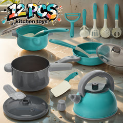 Pretend Play Kitchen Utensils Toy Set - Interactive Cooking Playset for Kids