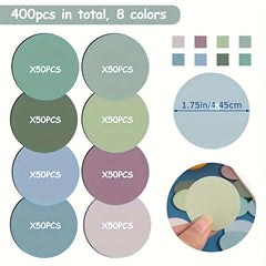 100pcs Round Transparent Sticky Notes, 8 Colors, Morandi Clear Sticky Tabs