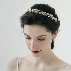 Rhinestone Faux Pearl Headband Alloy Head Hoop Queen Hair Band