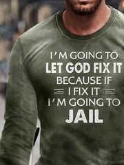 Letters Print Men's Long Sleeve Novelty T-shirt for Autumn