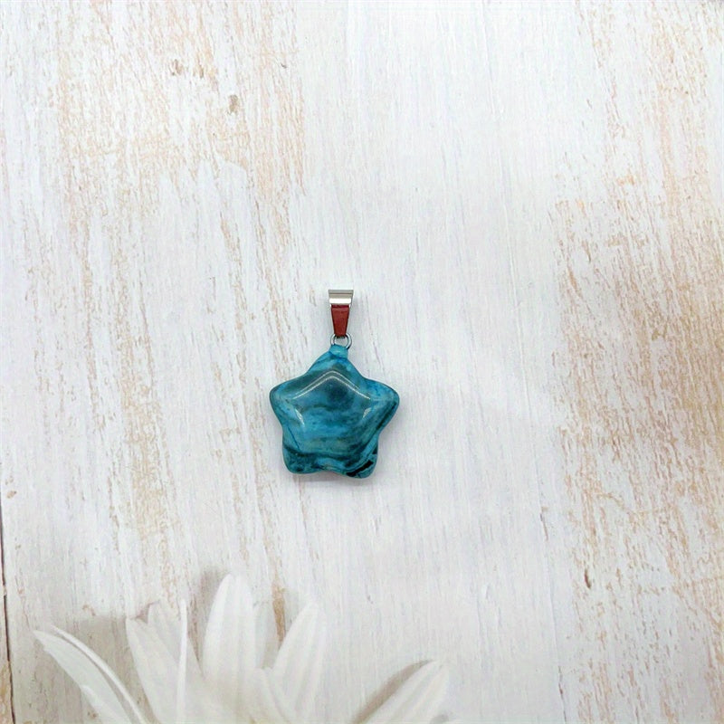 Natural Crystal Star Pendant Healing Gemstone Men