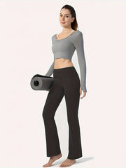 High Waisted Bootcut Leggings With Pockets Flared Yoga Pants Activewear