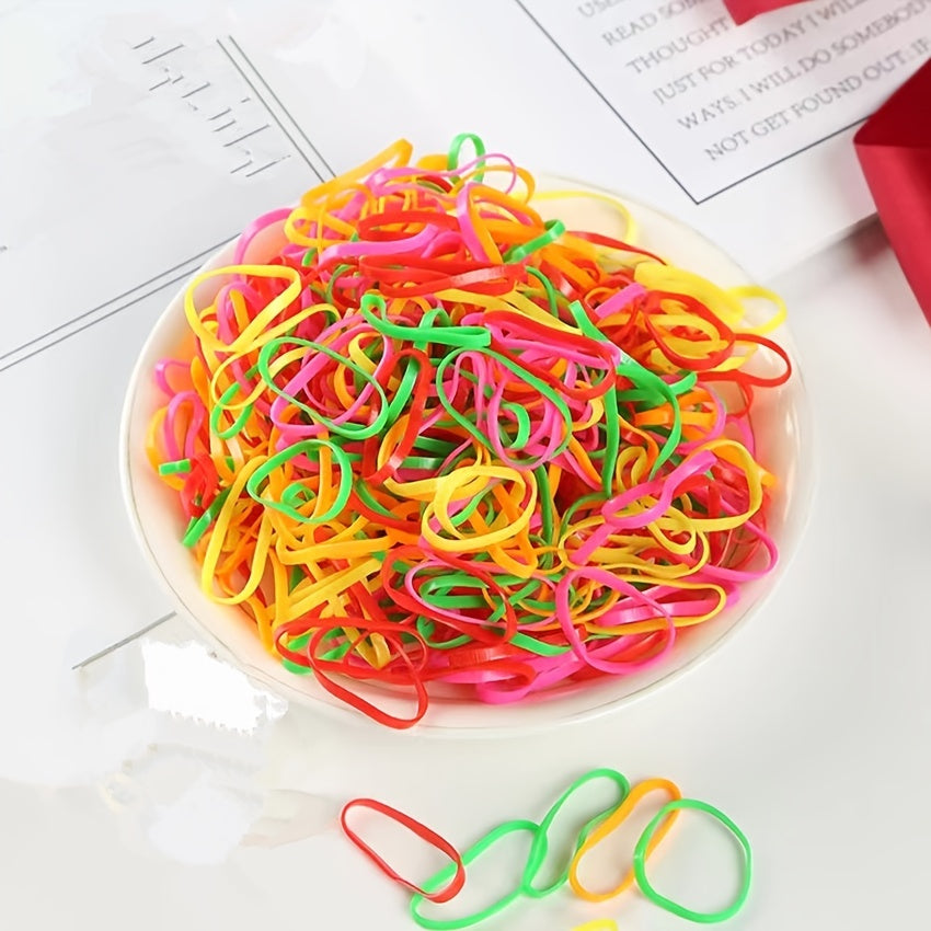 500pcs Colorful Mini Hair Bands Girls Ponytail Hair Accessories