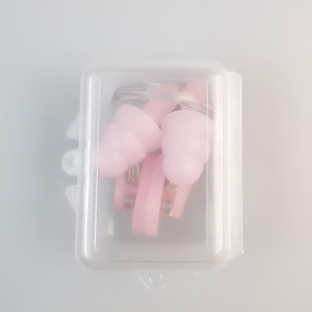 Nose Clip And Earplugs Set with Storage Box Swimming Supplies
