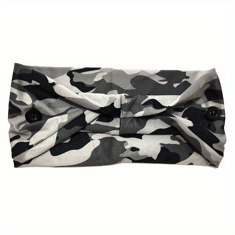 Camo Sports Headband Wicking Elastic Hairband Couple Hair Accessories