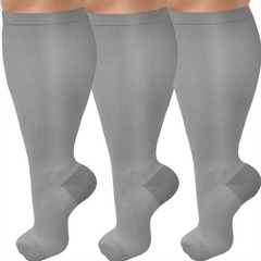 Copper Compression Socks 20-30 mmHg Plus Size Knee High Sports Running Cycling