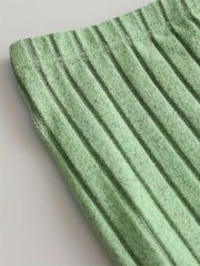  Solid Ribbed All Match Skirt