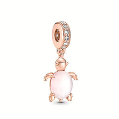 Rose Balloon Fox Tortoise Charm Bead Pendant for DIY Bracelet