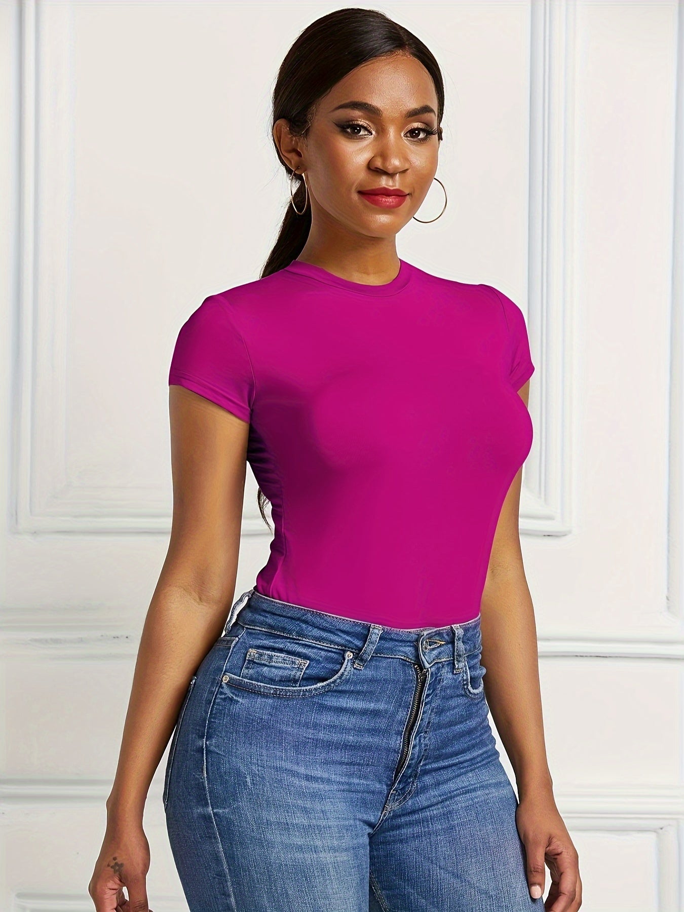 Women's Cap Sleeve Slim Fitted Bodysuit