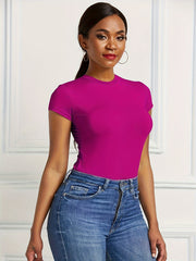 Women's Cap Sleeve Slim Fitted Bodysuit