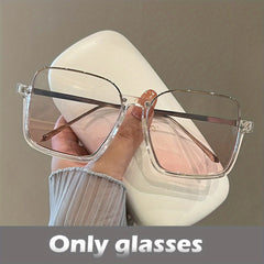 Gradient Clear Lens Glasses Y2K Anti Light Square Frame Glasses