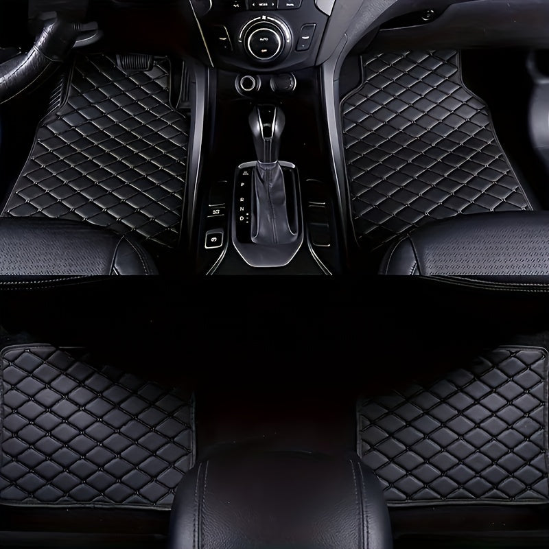 Waterproof Universal Car Floor Mats Front & Rear Set PU Leather Carpets