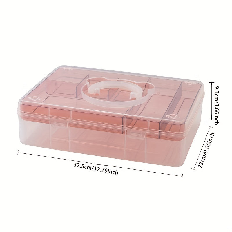 Shidai Liangpin Bear Stationery Storage Box - 2-Layer Transparent Plastic