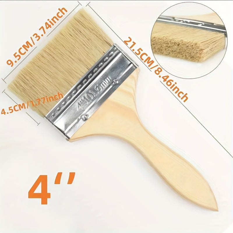 Thickened Natural Paint Brush Set with Decorative Small & Stain Brushes