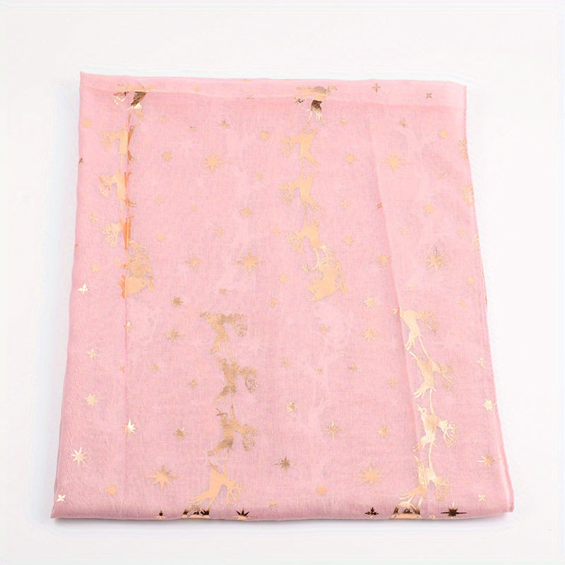 Pink Star Scarf Animals Shawl Windproof Sunproof Turban