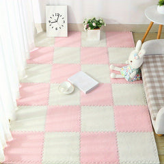 6pcs Interlocking Shaggy Soft Foam Mat Anti-slip Area Rugs