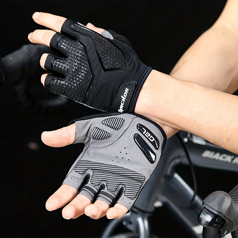 Half Finger Cycling Gloves Liquid Silicone Shock Absorbing