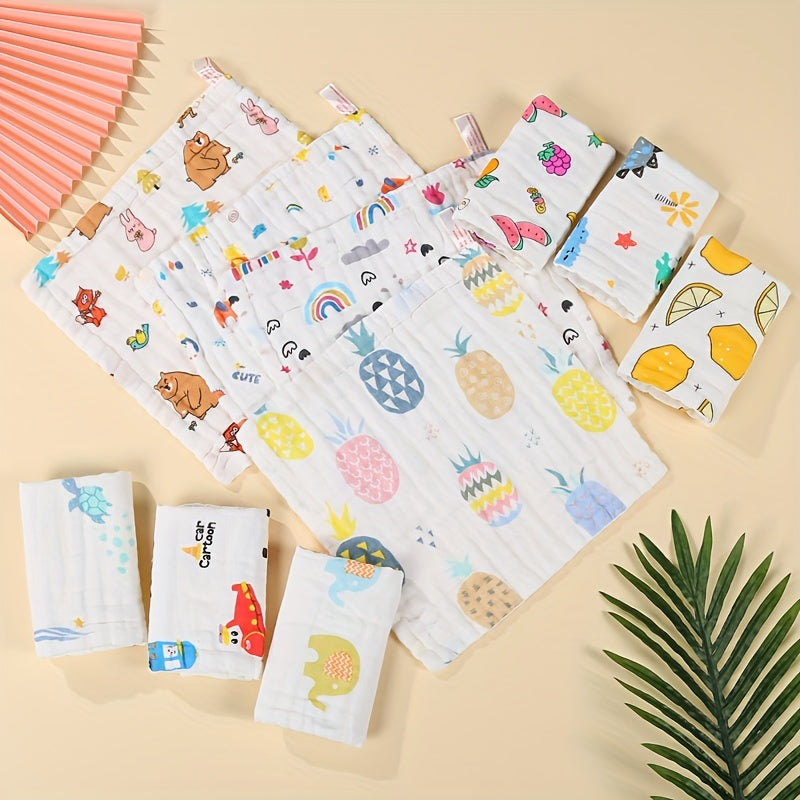 6pcs Baby Handkerchief Square Towel Bath Towels Face Washcloth Muslin Fabric