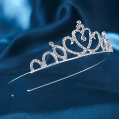 Silver Rhinestone Hair Band Queen Style Headpiece Crown Tiara
