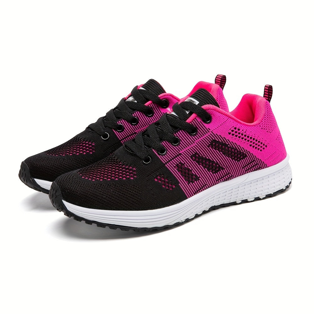 Women's Mesh Sneakers Lace Up Low Round Toe Soft Casual Shoes