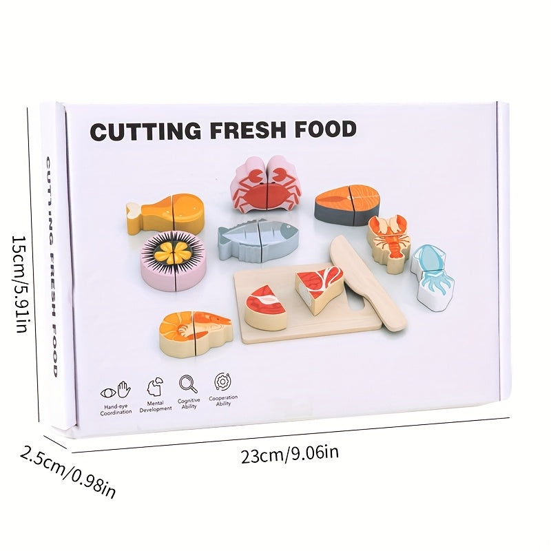 Wooden Pretend Food Fruit Cutting Kitchen Toy