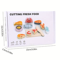 Wooden Pretend Food Fruit Cutting Kitchen Toy