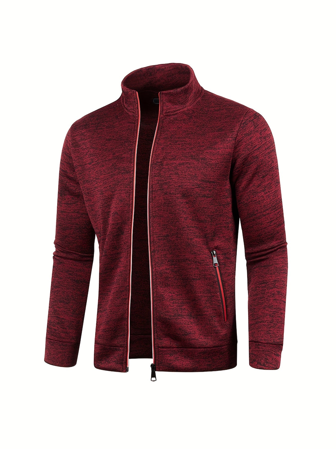 Men's Warm Fleece Jacket with Stand Collar