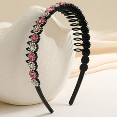 Teeth Comb Headband Crystal Beaded Hairband Non-Slip Headband