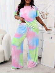  Tie Dye Tee & Wide Leg Pants Set