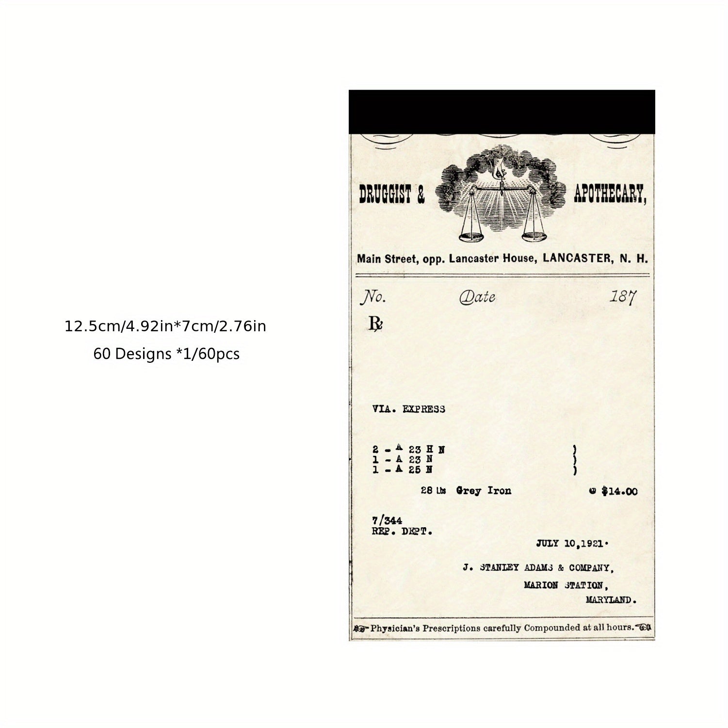 60 Sheets Memo Pad Hand Written Literary Series Decoration Material