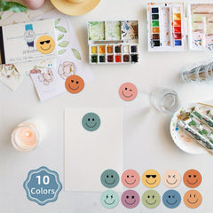 Colorful Happy Face Stickers 3 8 Inch Boho Reward Labels 10 Styles