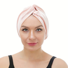 Soft Satin Bonnet Silk Double Layer Turban Night Cap Solid Pre Tied Knotted