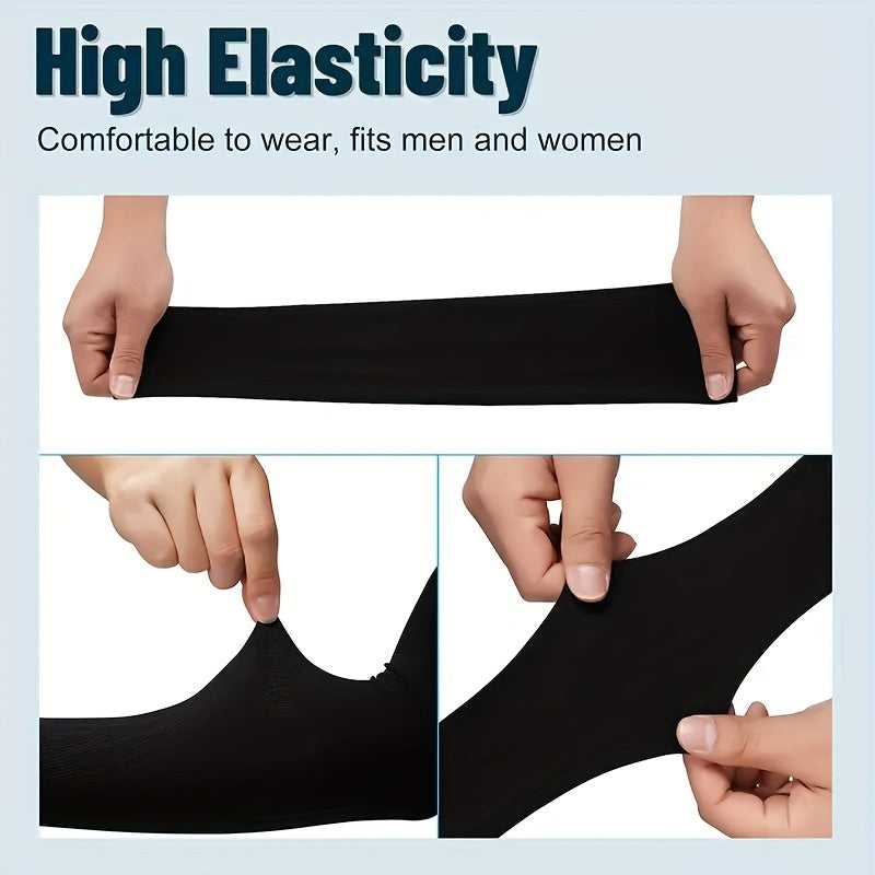 2pc High Elastic Sunscreen Sleeves Thin Ice Viscose Long Arm Protection Gloves