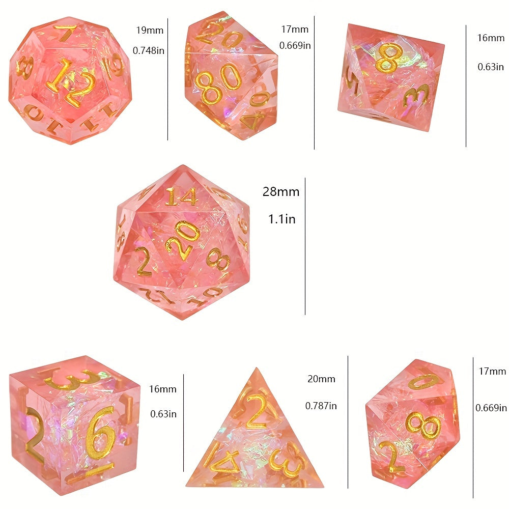 7 Piece Resin Dice Set for Table & Role Playing Games