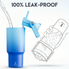 MEOKY 32oz Insulated Travel Mug Leakproof Keeps Drinks Hot 24 Hours & Cold