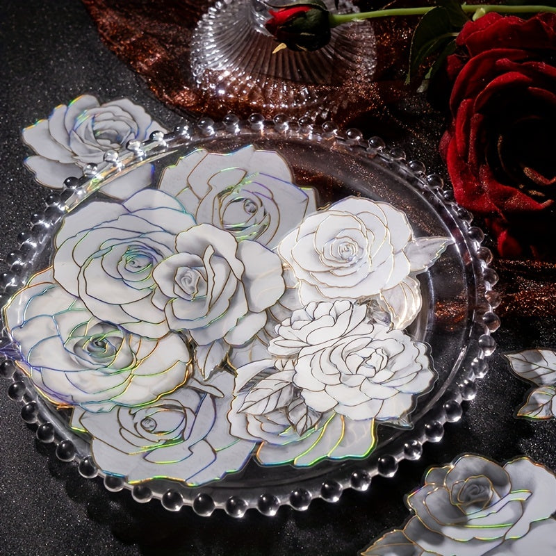 20 Sheets DIY Light Plant Flowers Stickers 9.4cm x 16.2cm