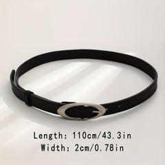Stylish Oval Buckle Thin Belt Casual Jeans Pants Belt