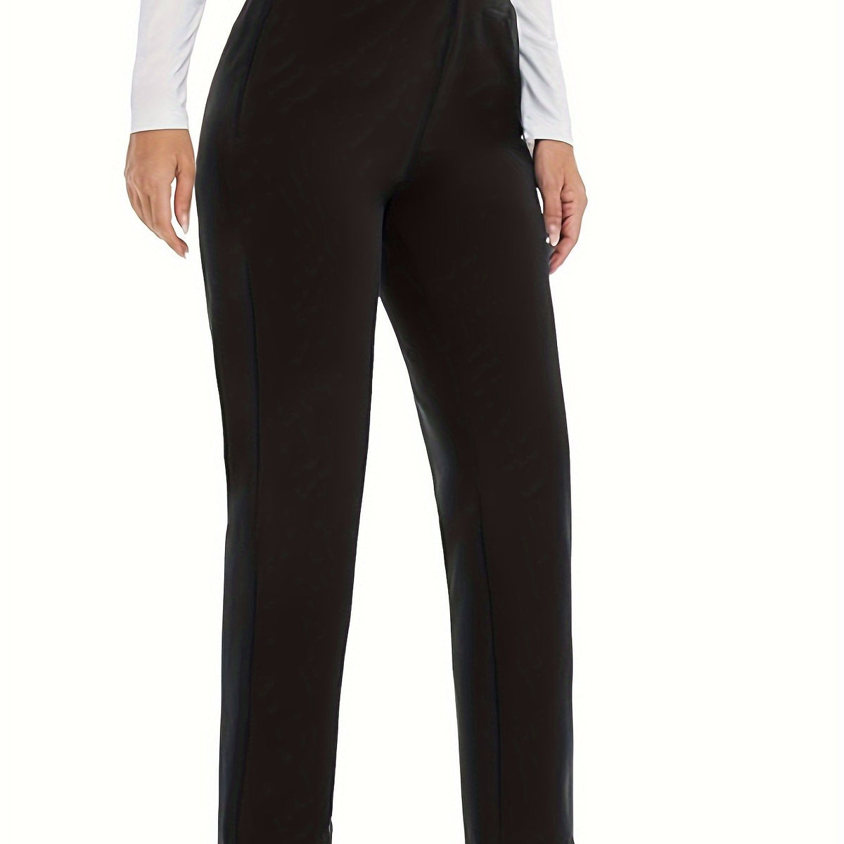  Women's High Waisted Straight Leg Trousers