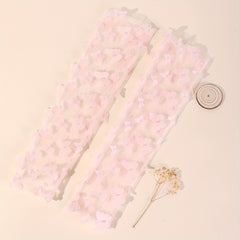 Pink Lace Mesh Sleeve Lightweight Long Arm Sunscreen Sleeve