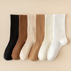 3 Pairs Solid Socks Comfy & Breathable Women's Stockings