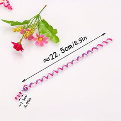 6pcs Colorful Telephone Line Hair Ties Headwear